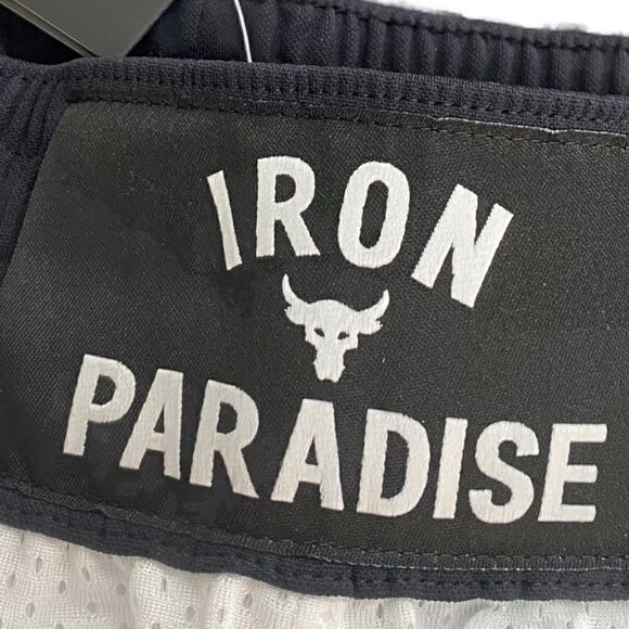 Under Armour UA Project Rock Iron Paradise Mesh Shorts White 1361618-100 size M - Picture 3 of 7